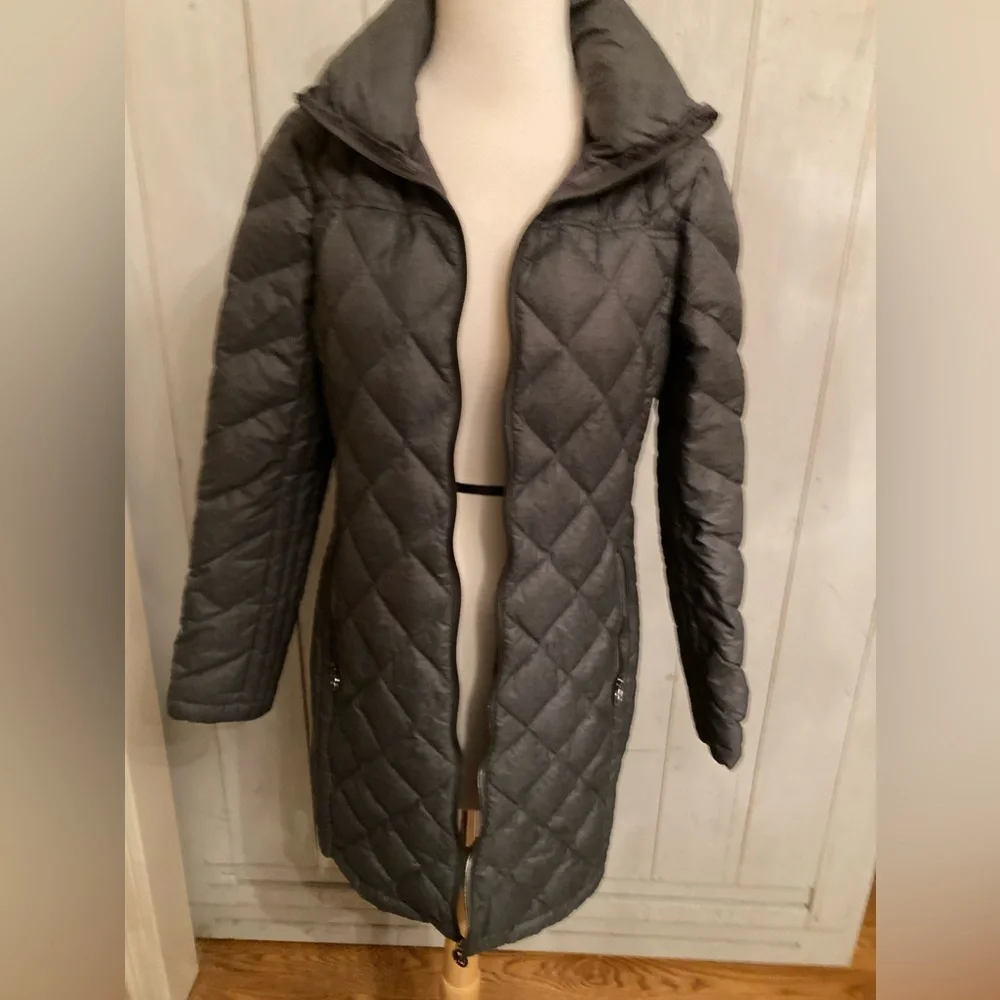 Michael‎ Kors Lightweight Diamond Quilted Down Full Puffer Jacket Coat S Grey
